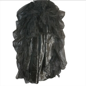 🆕Tulle High-Low Maxi Skirt/Overskirt/Petticoat/Tutu w Ruffles Small - Black